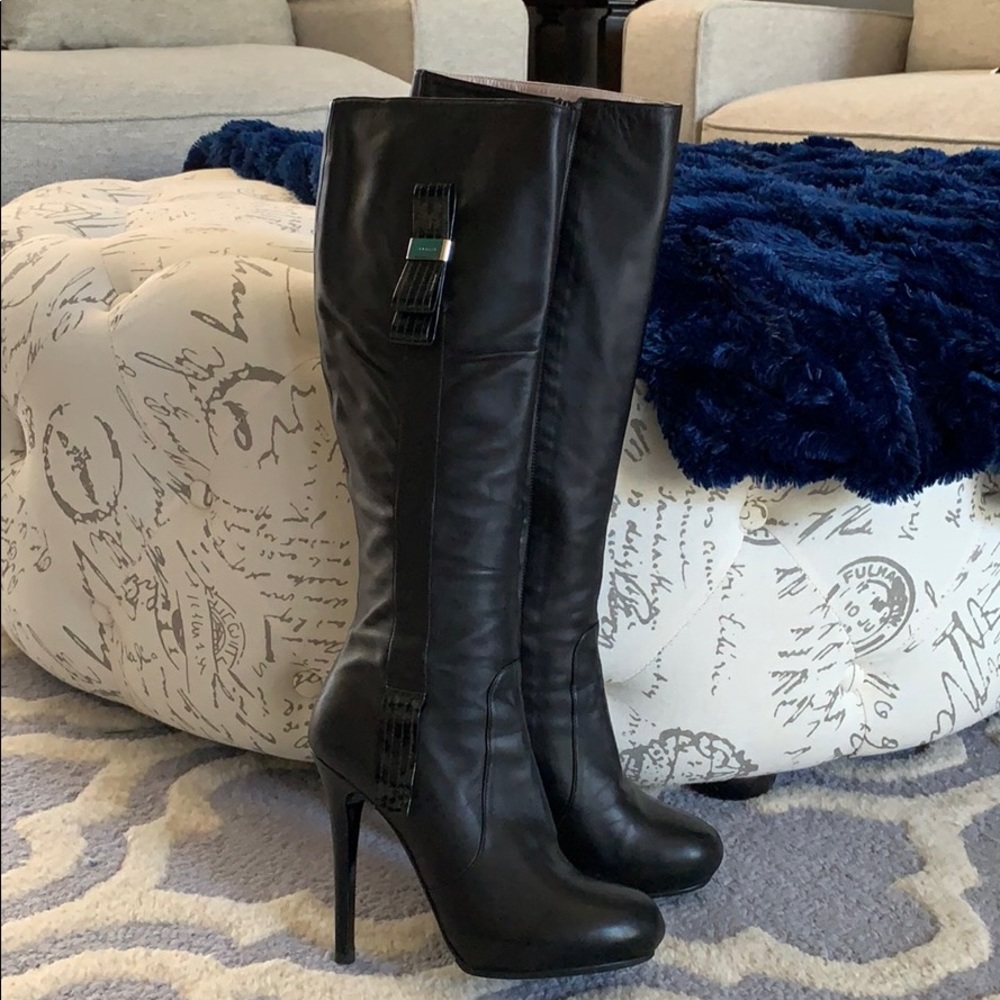 Versace black leather boots size 38